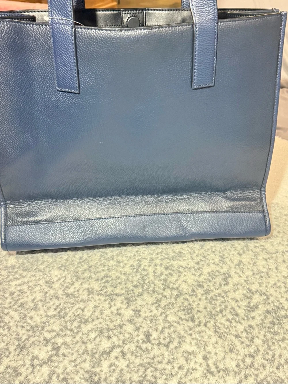 Michael Kors Navy Pebbled Leather Briefcase Tote